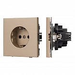 Механизм электрической розетки SCT-TENDO-MEU1-PL-GD (230V, 16A) (Arlight, Песочный)