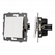 Механизм выключателя двухклавишный непроходной SWT-MK02-PL-WH-V (250V, 10A) (Arlight, -)