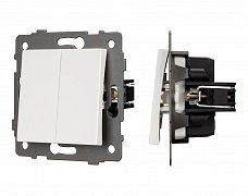 Механизм выключателя двухклавишный непроходной SWT-MK02-PL-WH-V (250V, 10A) (Arlight, -)
