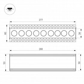 Светильник MS-ORIENT-BUILT-TRIMLESS-TC-S38x277-20W Day4000 (WH-BK, 30 deg, 230V) (Arlight, IP20 Металл, 5 лет)