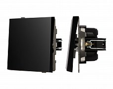 Механизм выключателя одноклавишный перекрёстный SWT-TENDO-MKX1-PL-BK (230V, 10A) (Arlight, Черный)