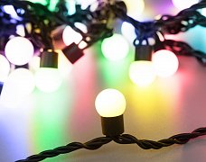 Светодиодная гирлянда ARD-BALL-PRO-D17.5-10000-BLACK-100LED RGB (230V, 7W) (Ardecoled, IP65)
