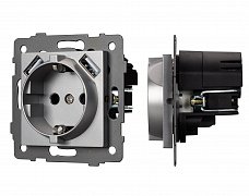 Механизм розетки с USB зарядкой SCT-MUAA-PL-GR-V (250V, 16A) (Arlight, -)