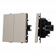 ARL NOBE Выключатель управления шторами 2 кл софт-тач кашемир SWT-MKR2-SFPL-CA (250V, 10A) (Arlight, -)