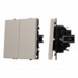 ARL NOBE Выключатель управления шторами 2 кл софт-тач кашемир SWT-MKR2-SFPL-CA (250V, 10A) (Arlight, -)