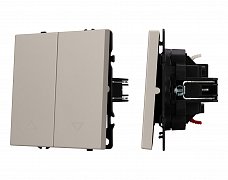 ARL NOBE Выключатель управления шторами 2 кл софт-тач кашемир SWT-MKR2-SFPL-CA (250V, 10A) (Arlight, -)