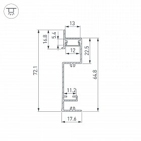 Профиль PLINTUS-H73-F-2000 BLACK (Arlight, Алюминий)