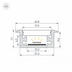 Профиль FLOOR27-H11-F-2000 ANOD (Arlight, Алюминий)