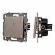 Механизм выключателя двухклавишный самовозвратный SWT-MKR2-PL-GD-V (250V, 10A) (Arlight, -)