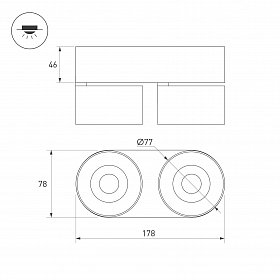 Светильник SP-PLURIO-SURFACE-RS179x78-18W Day4000 (BK-BRS, 36 deg, 230V) (Arlight, IP20 Металл, 3 года)