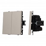 ARL NOBE Выключатель перекрёстный 2 кл софт-тач кашемир SWT-MKX2-SFPL-CA (250V, 10A) (Arlight, -)
