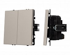 ARL NOBE Выключатель перекрёстный 2 кл софт-тач кашемир SWT-MKX2-SFPL-CA (250V, 10A) (Arlight, -)