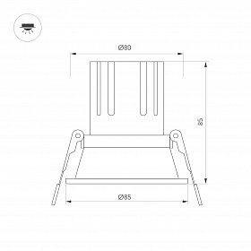 Светильник MS-FLOW-BUILT-R85-6W Day4000 (WH, 38 deg, 230V) (Arlight, IP20 Металл, 5 лет)