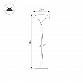 Светильник KT-MUCENA-BOLL-B-H350-1W Warm3000 (WH, 100 deg, 24V) (Arlight, IP65 Металл, 3 года)