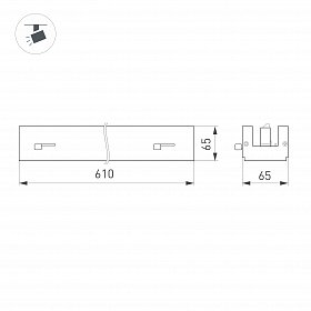 Светильник LGD-LUNGO-4TR-L600-20W-30W Day4000 (Черный, двойной асимметричный 2х20 deg, 230V) (Arlight, IP20 Металл, 5 лет)