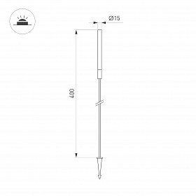 Светильник KT-CATALI-BOLL-H400-0.5W Warm3000 (BK, 160 deg, 24V) (Arlight, IP65 Металл, 3 года)