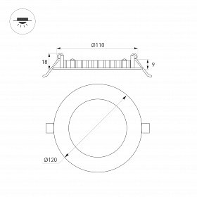 Светильник MS-EDGE-R120-6W Day4000 (WH, 115 deg, 230V) (Arlight, IP44 Металл, 3 года)