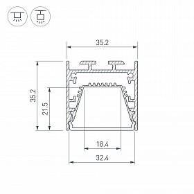 Профиль LINE-3535-TRAY-2000 ANOD (Arlight, Алюминий)