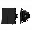 ARL NOBE Выключатель звонковый 2 кл софт-тач черный оникс SWT-MKR2-SFPL-BK (250V, 10A) (Arlight, -)
