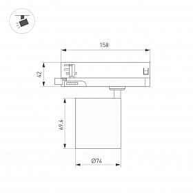 Светильник LGD-DYKE-4TR-R75-16W Day4000 (BK, 20 deg, 230V) (Arlight, IP20 Металл, 5 лет)