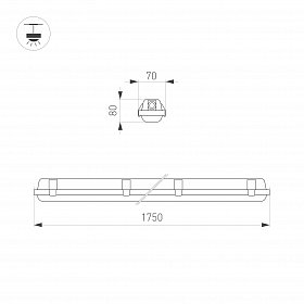 Светильник ALT-DALLAS-EMERGENCY-L1750-60W Day4000 (WH, 120 deg, 230V) (Arlight, IP66 Пластик, 5 лет)