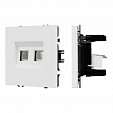 ARL NOBE Розетка телефонная двойная софт-тач белый кварц SCT-MTL2-SFPL-WH (2хRJ-11, 4C) (Arlight, -)