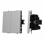 ARL NOBE Выключатель перекрёстный 2 кл софт-тач никель SWT-MKX2-SFPL-IS (250V, 10A) (Arlight, -)