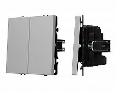 ARL NOBE Выключатель перекрёстный 2 кл софт-тач никель SWT-MKX2-SFPL-IS (250V, 10A) (Arlight, -)