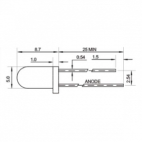 Светодиод ARL-5313UWC-22cd WarmWhite (Arlight, 5мм (круглый))